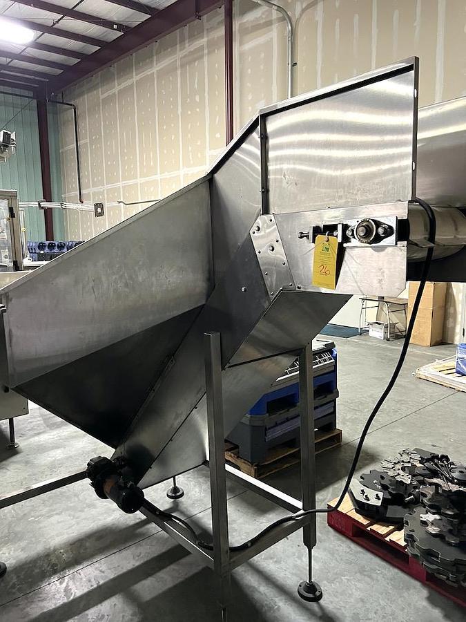 Used PACE Empty Bottle Unscrambler with Hopper-Elevator Feeder