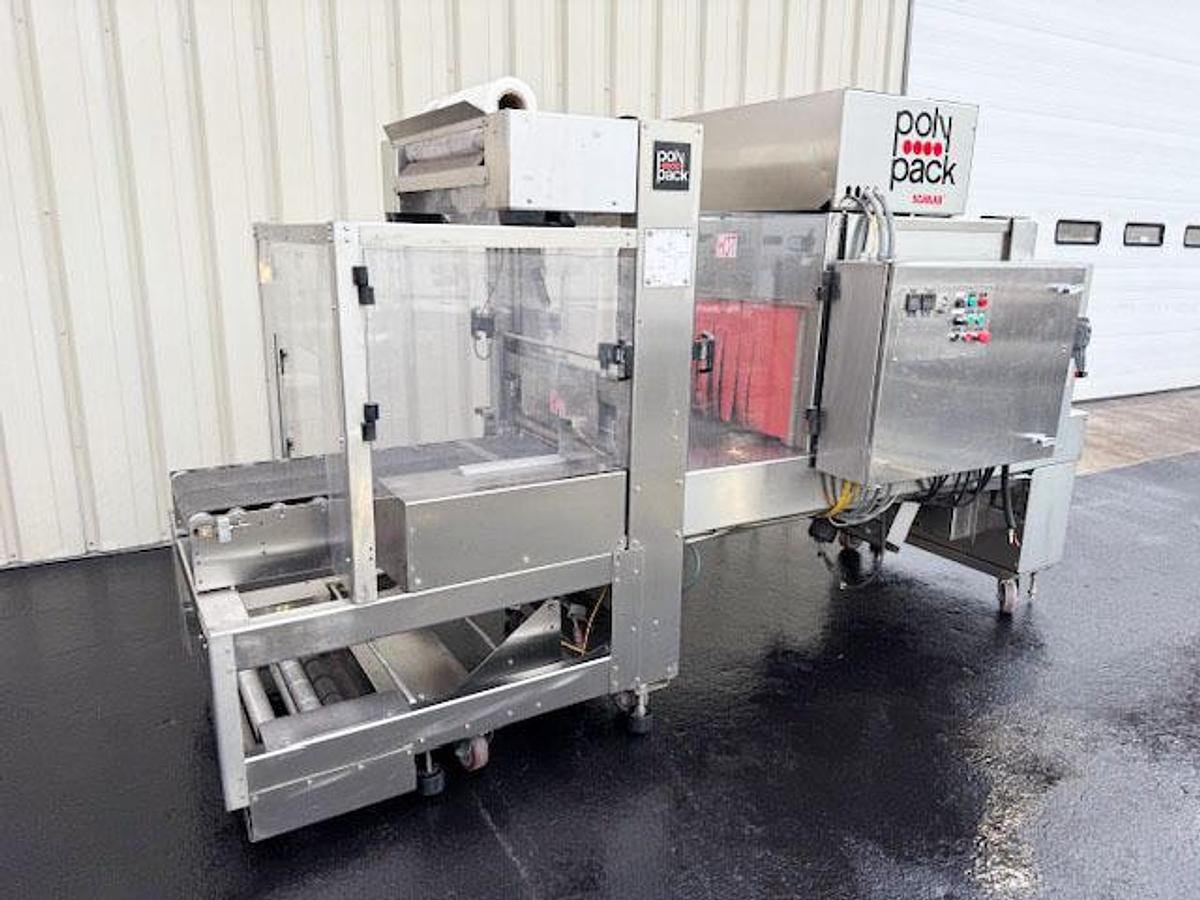 Used Polypack Tray Shrink Wrap Bundler with Heat Tunnel