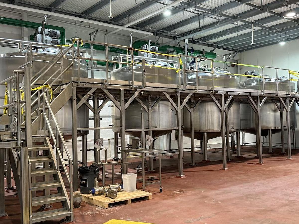 Used Walker 4,000 Gallon Mix Tanks, 316L Stainless Steel, Year 2018