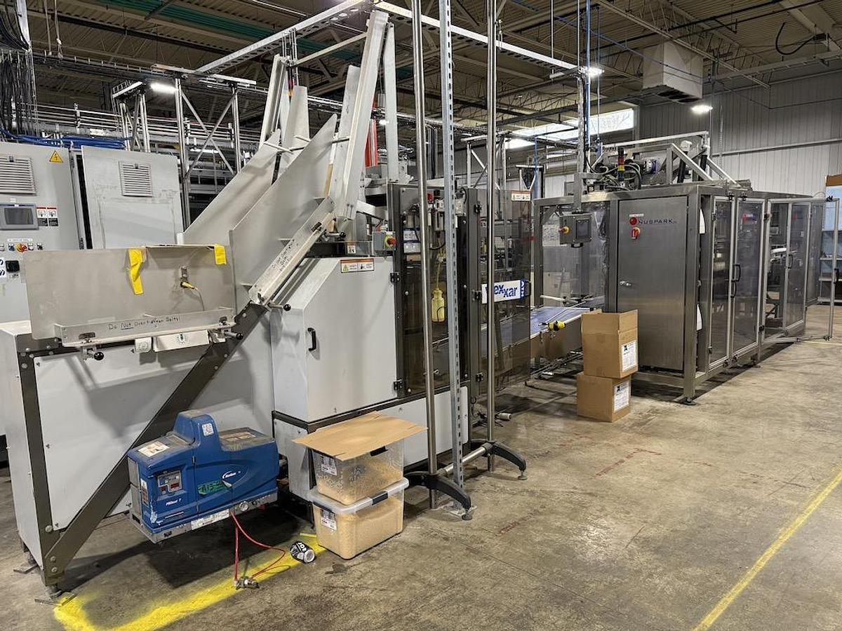 Used Complete Beverage Canning Line with Krones 28v Can Filler and Ferrum Can Seamer 