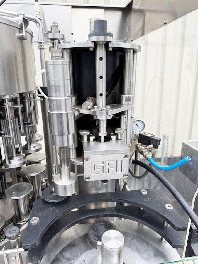 Used GAI 16Valve Triblock Bottle Sparger, Filler & Corker with Cork Feed System