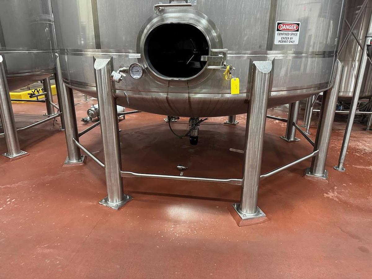 Used Feldmeier 15,000 Gallon Vertical Mix Tanks, 316L Stainless Steel