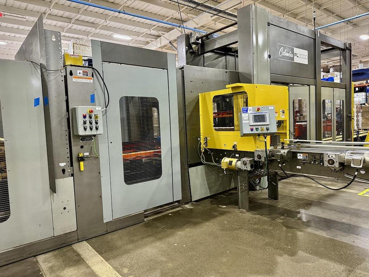 Used Columbia Low Level Case Palletizer, Model FL3000, Mfg’d 2018