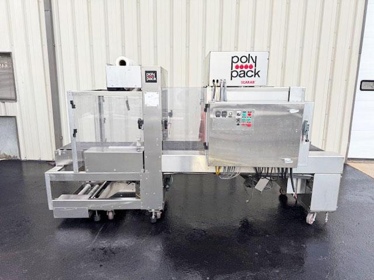 Used Polypack Tray Shrink Wrap Bundler with Heat Tunnel
