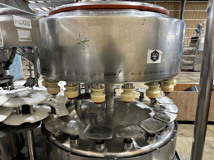 Used FOGG 18 valve Bottle Filler with 5 head Plastic Screw Capper