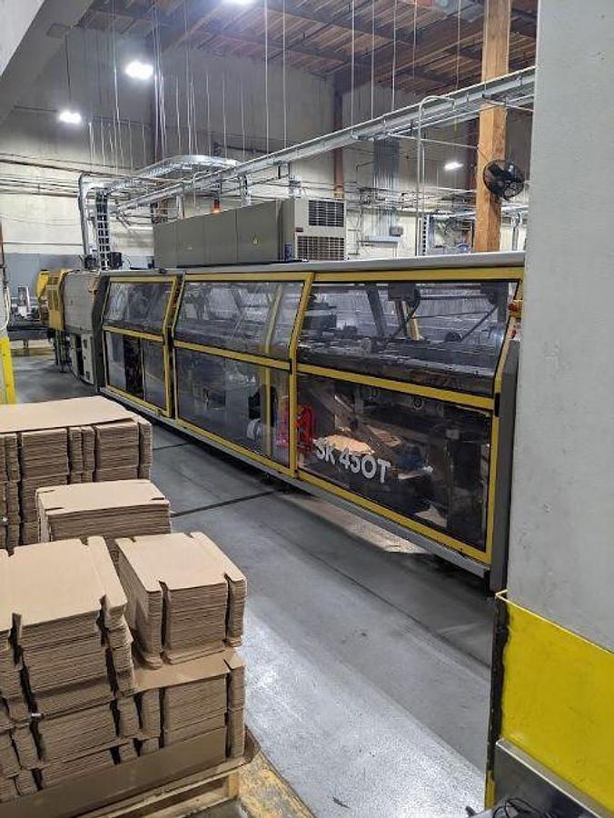 Used SMI Automatic Tray Former Packer - Shrink Wrapper Model SK450T