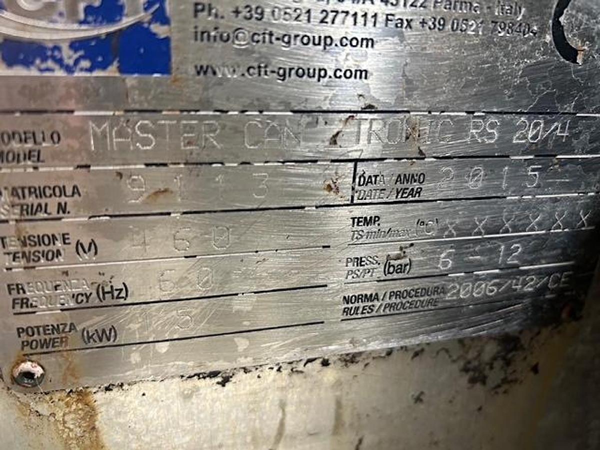 Used CFT 20-valve Carbonated Can Line "Partial Beverage Can Line" ran 200 cpm on 12 ounce