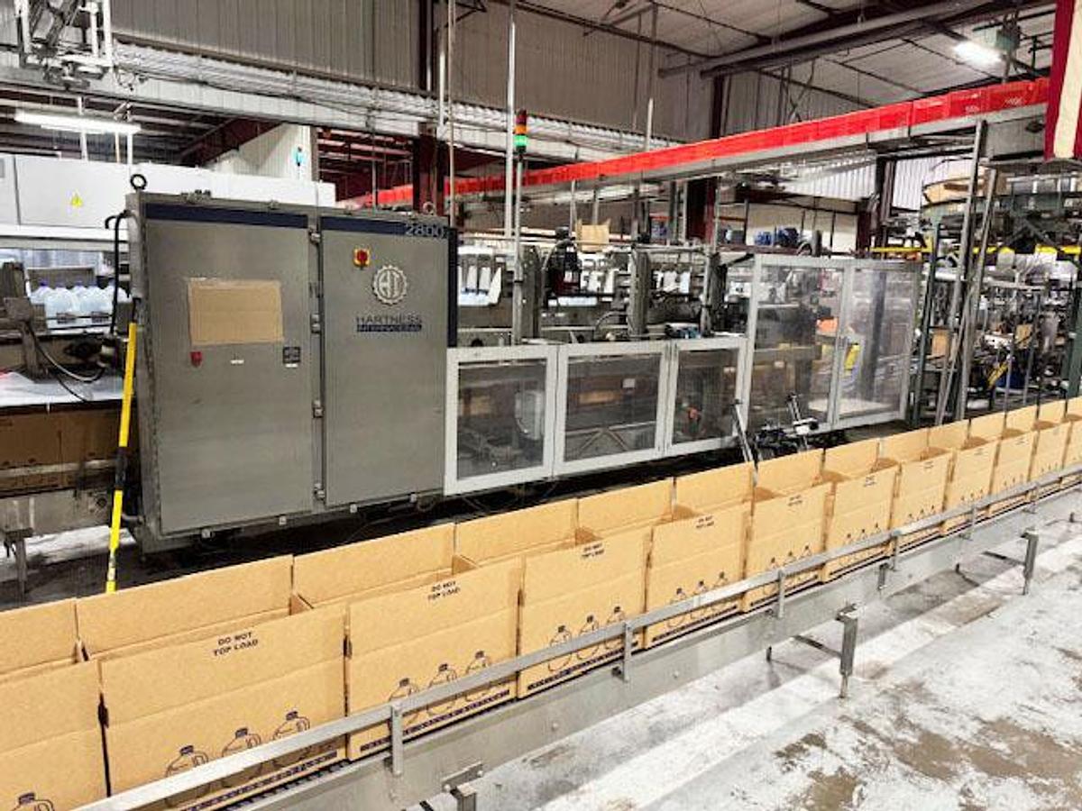 Used Hartness Model 2800 Automatic Servo Case Packer with Laner