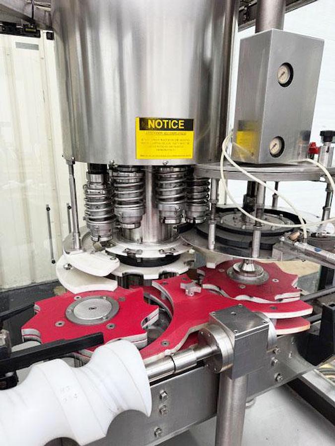 Used MBF CAPMATIC 9-Head Rotary T-Corker with Hopper Elevator Cork Feeder