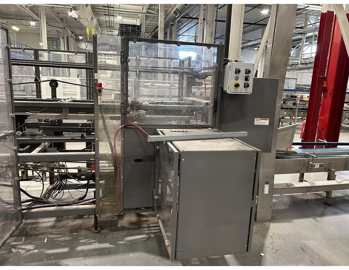 Used PEARSON CE60 SERVO Automatic Case Erector with Nordson Hot Glue System