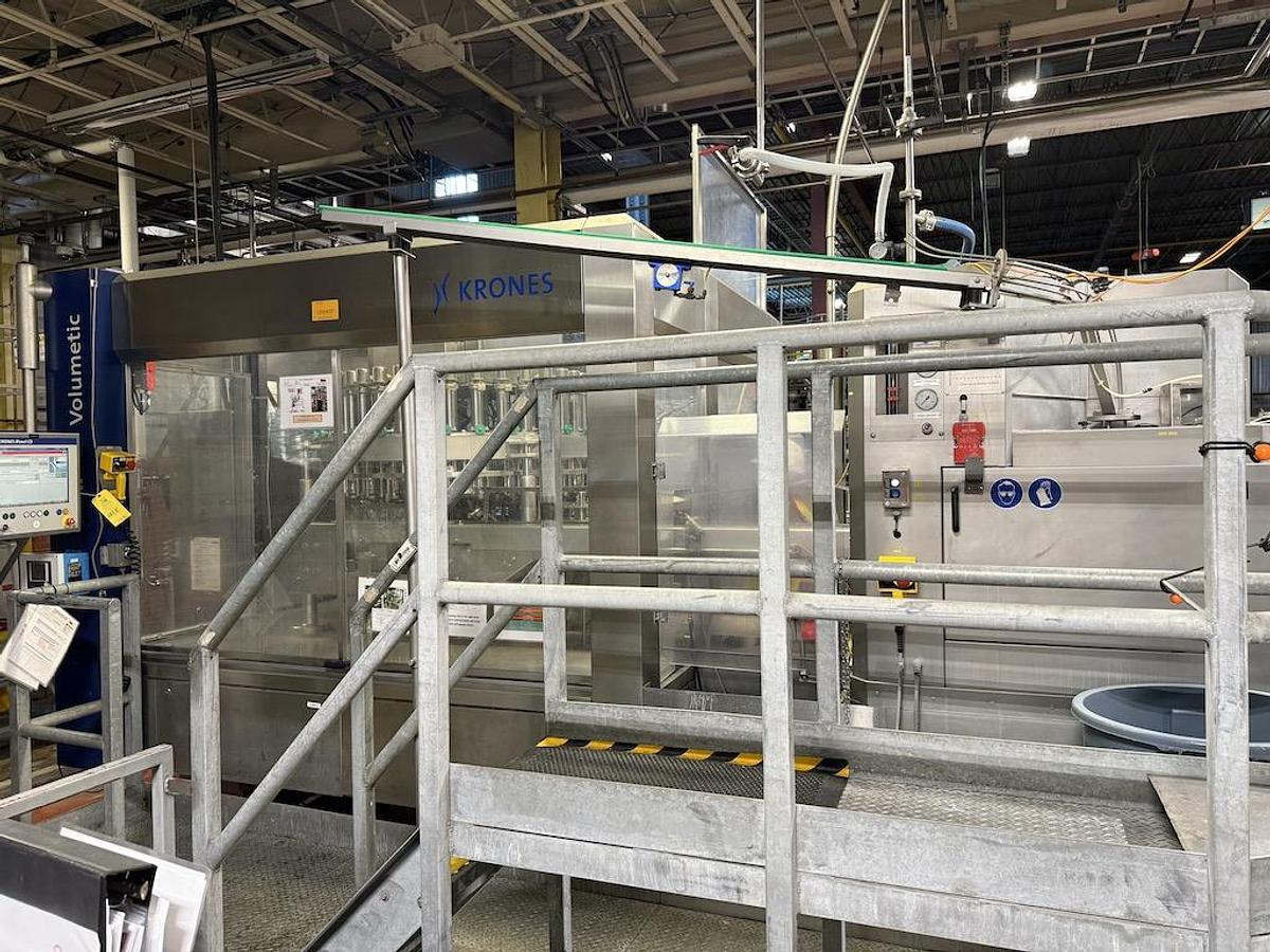Used used Krones 32 Valve Can Filler / Ferrum 5 Head Seamer