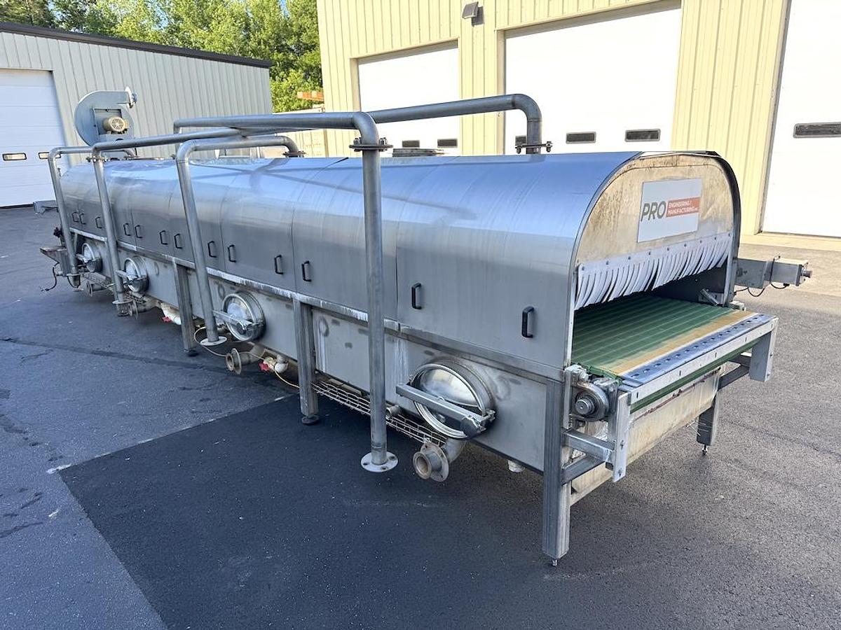 Used PRO Engineering 4’ x 24’ Stainless Steel Tunnel Pasteurizer – Single Deck