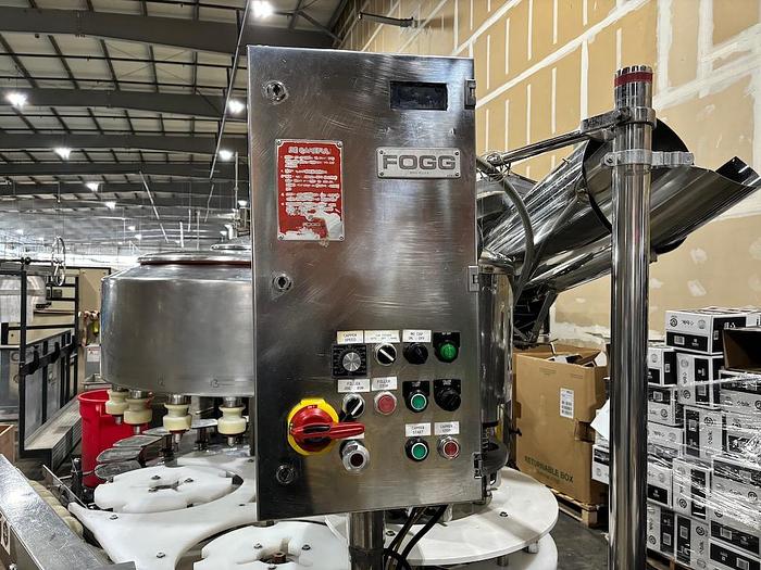 Used FOGG 18 valve Bottle Filler with 5 head Plastic Screw Capper