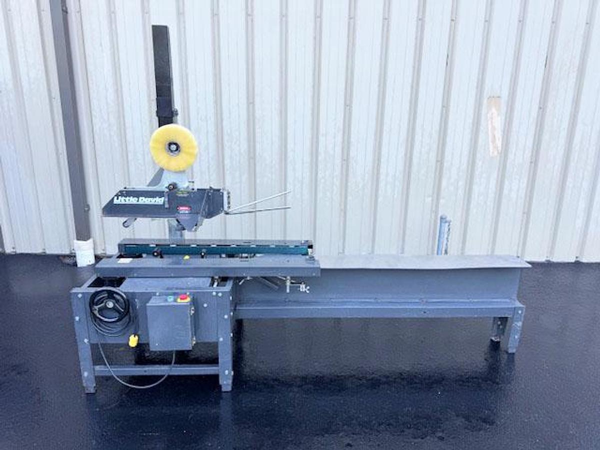 Used Loveshaw Little David SP-304 Semi-Auto Uniform Case Sealer with Case Packing “T” Rail