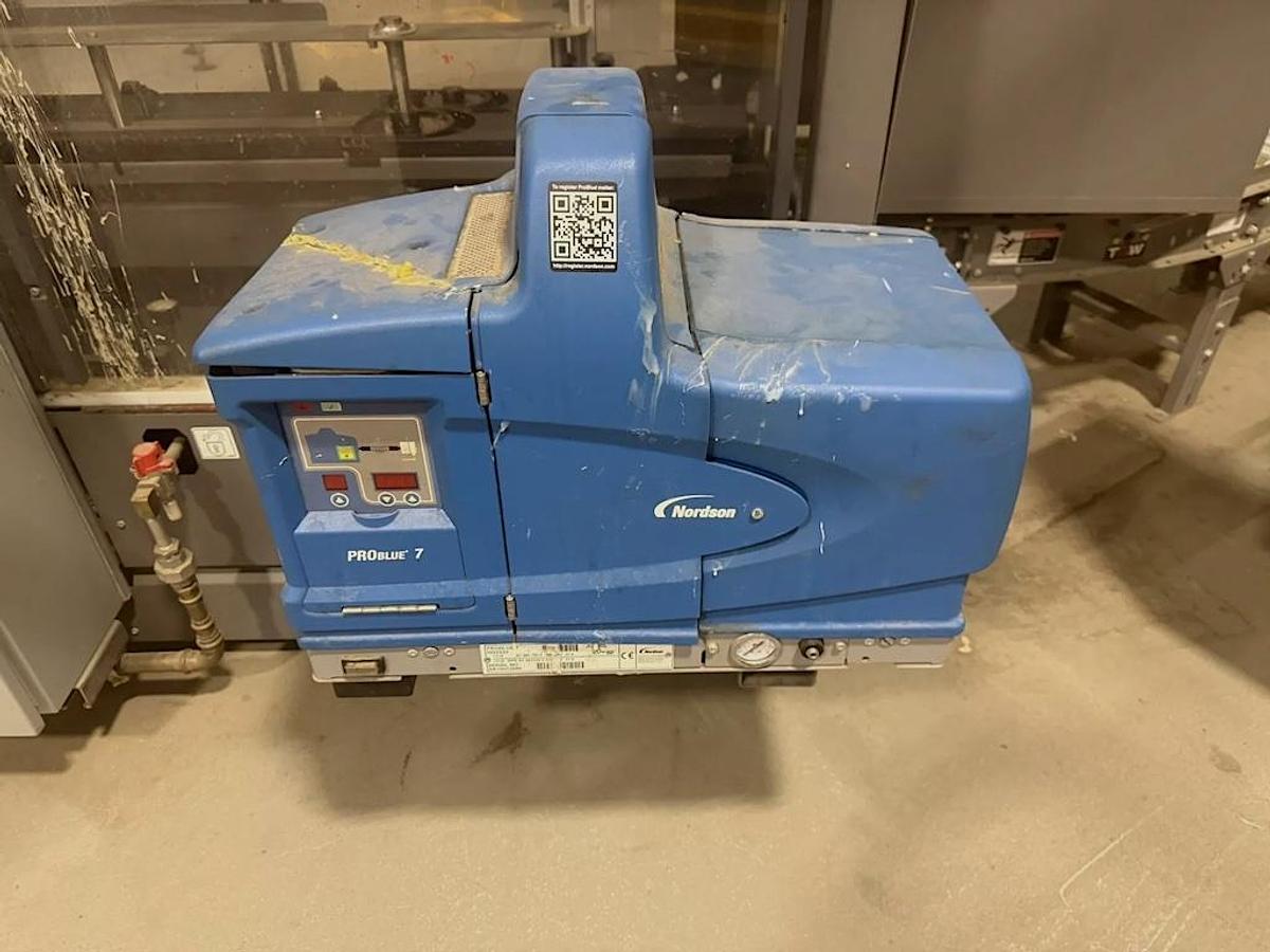 Used PEARSON CE25 Case Erector - Case Former with Nordson ProBlue 7 Hot Glue System, Year 2015
