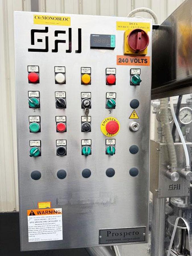 Used GAI 16Valve Triblock Bottle Sparger, Filler & Corker with Cork Feed System