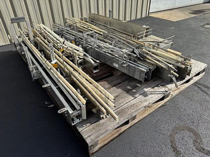 Used 146 feet (lot) Single File 3.25 Inch Wide Stainless Steel Conveyors