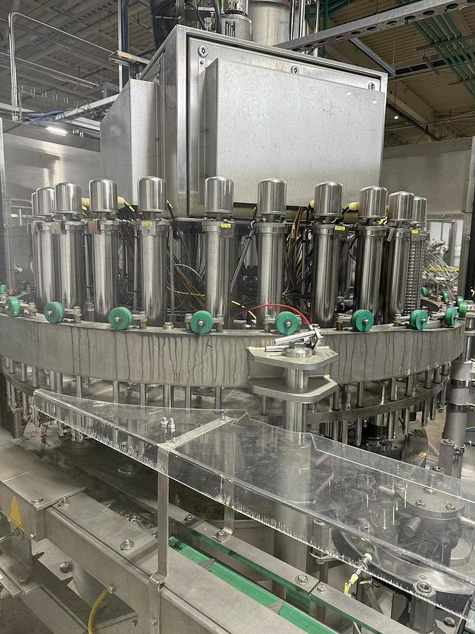 Used Complete Beverage Canning Line with Krones 28v Can Filler and Ferrum Can Seamer 