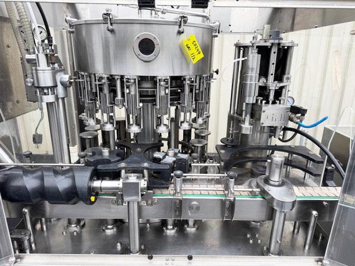 Used GAI 16Valve Triblock Bottle Sparger, Filler & Corker with Cork Feed System