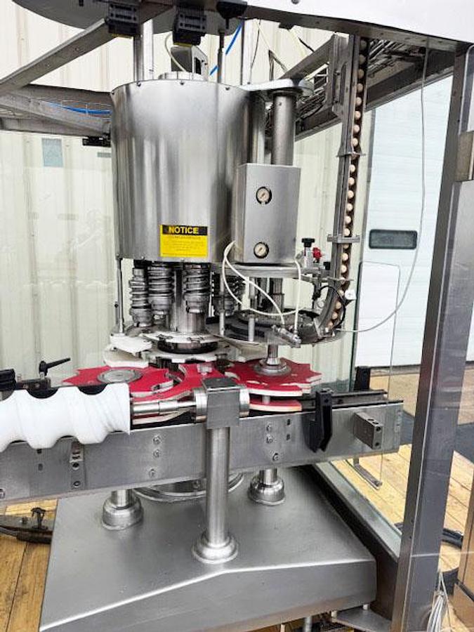 Used MBF CAPMATIC 9-Head Rotary T-Corker with Hopper Elevator Cork Feeder