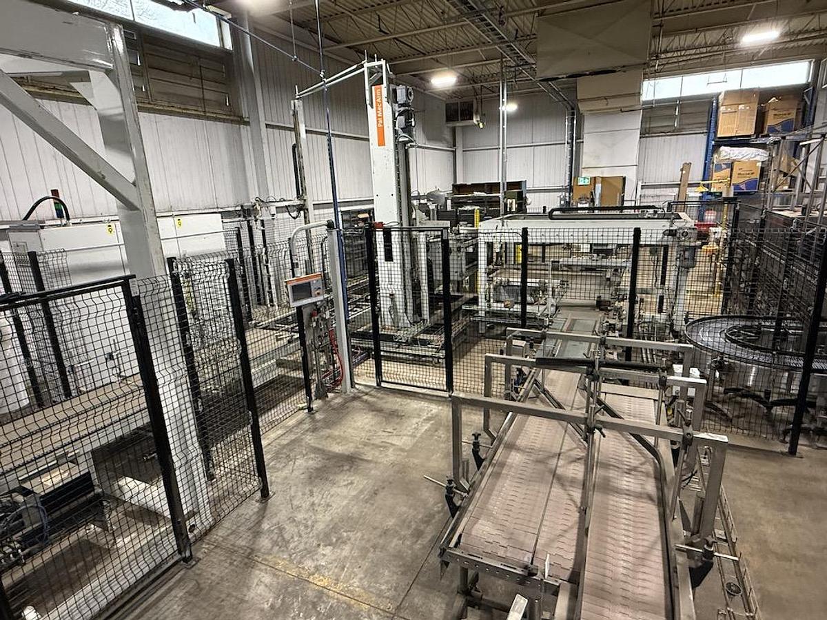 Used Complete Beverage Canning Line with Krones 28v Can Filler and Ferrum Can Seamer 