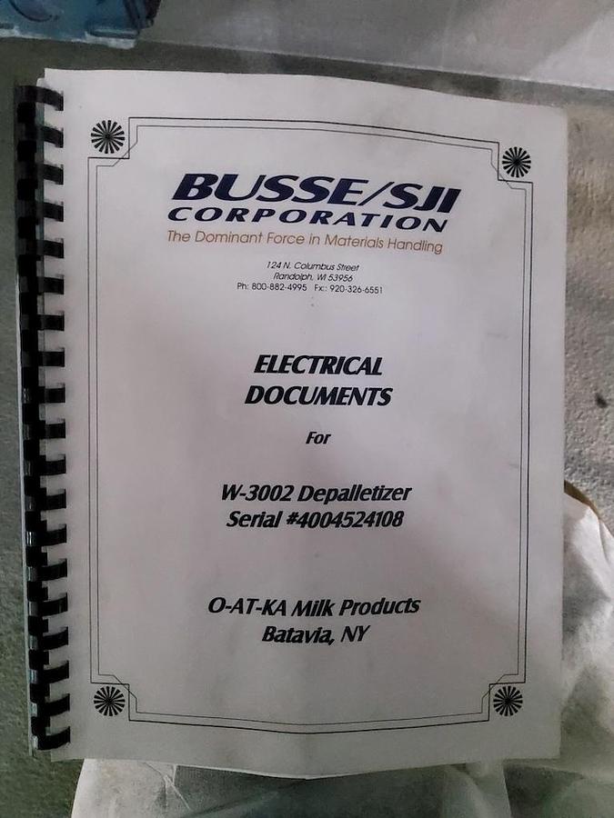 Used Busse / SJI Automatic High Level Bulk Container Depalletizer, Model W3002