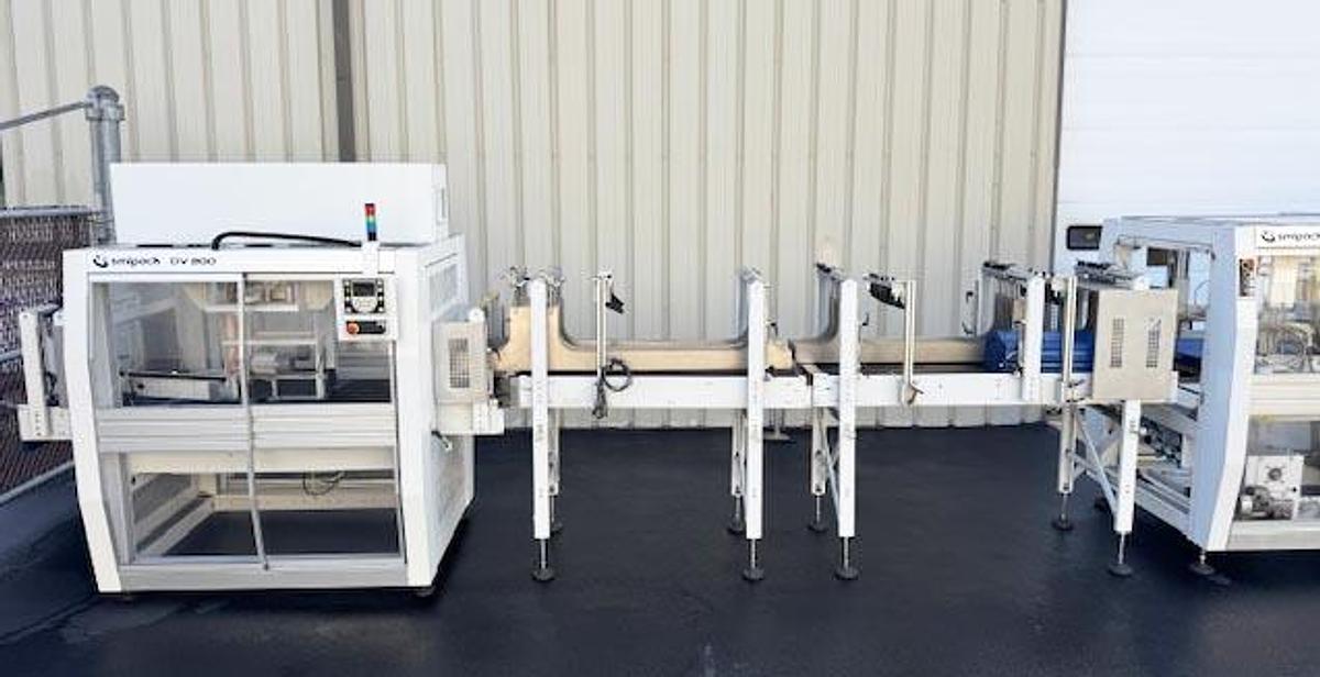 Used SMIpack Automatic Overlap Shrink Wrapper + Tray Former + Laner