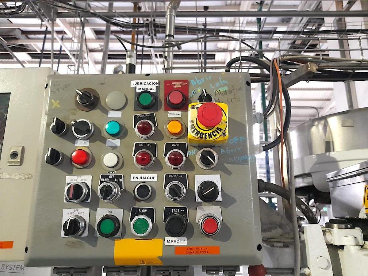 Used Crown Bevcorp 40 Valve Can Filler with Angelus 61H Seamer