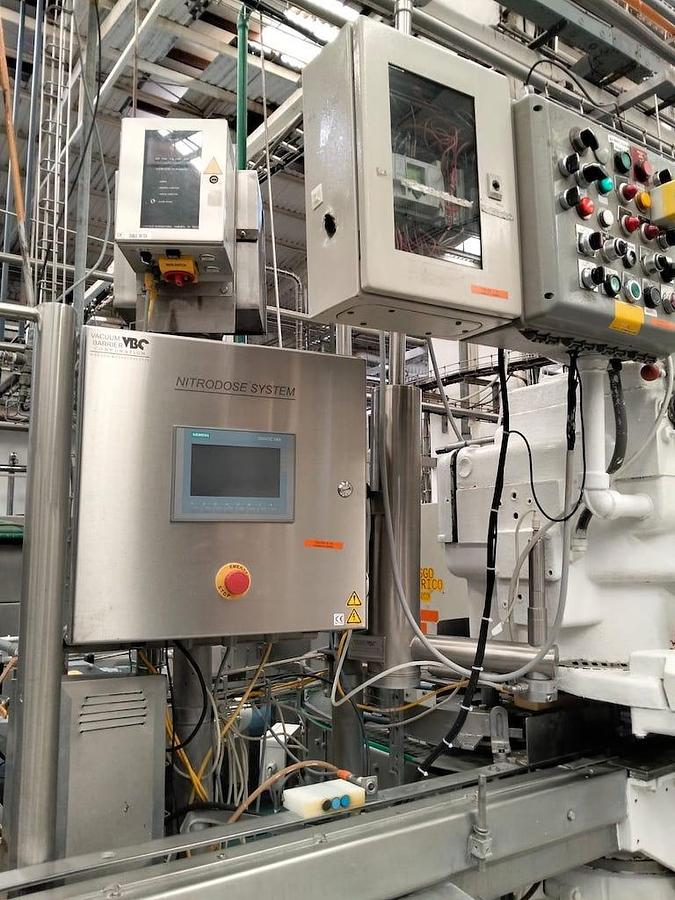 Used Crown Bevcorp 40 Valve Can Filler with Angelus 61H Seamer