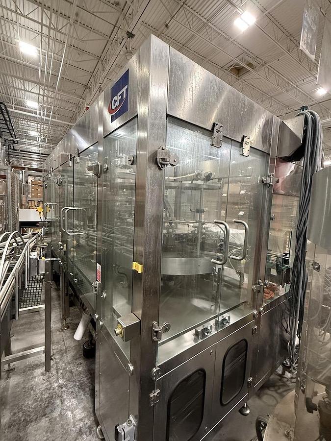 Used CFT Rinser - Filler with AROL Crowner Tri-Block Bottling Machine, Year 2016