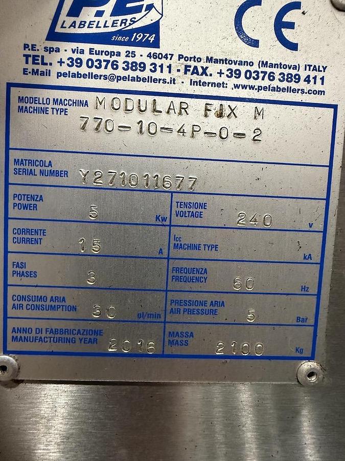 Used P.E. Rotary Pressure Sensitive Labeler - Modular
