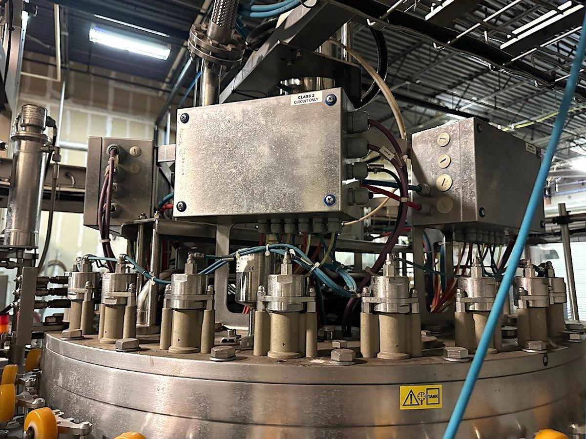 Used KOSME Complete Bottling Line Includes Depalletizer, Barifill Glass Filler & Flexa Labeler