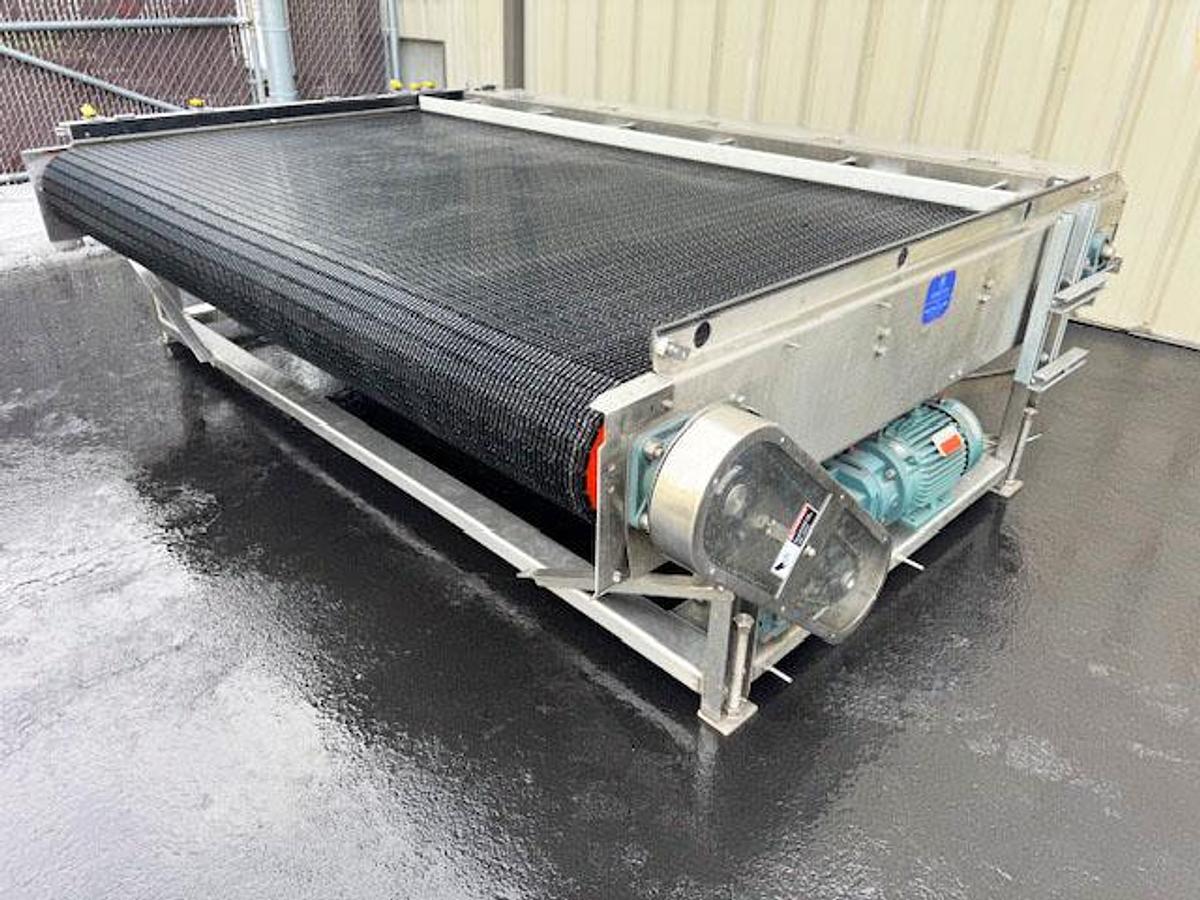 Used NERCON Bi-Directional Accumulation Table, Stainless Steel 9' Wide x 7' Long