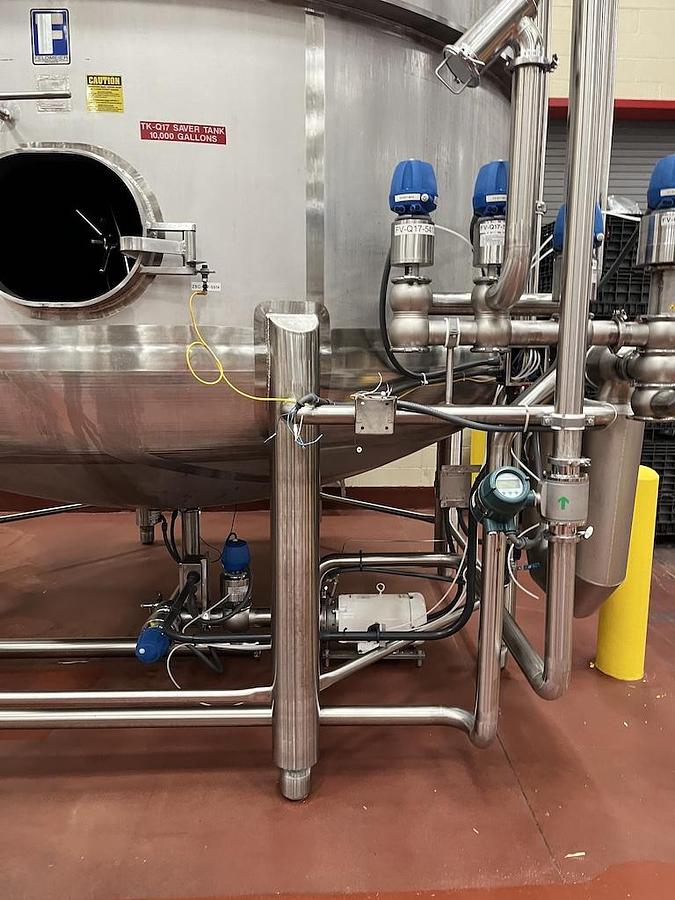 Used Feldmeier Equipment 10,000 Gallon Vertical Mix Tanks, 316L Stainless (2 available)