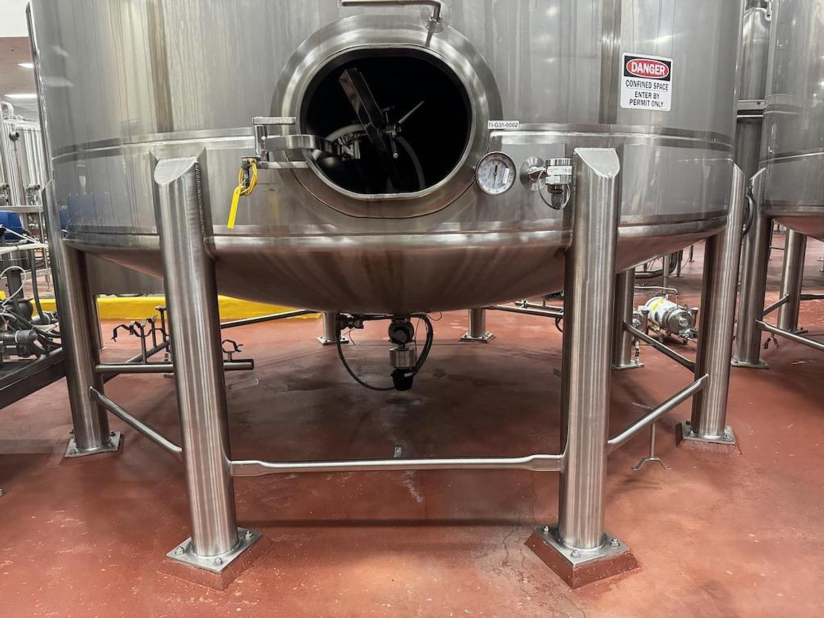 Used Feldmeier 15,000 Gallon Vertical Mix Tanks, 316L Stainless Steel