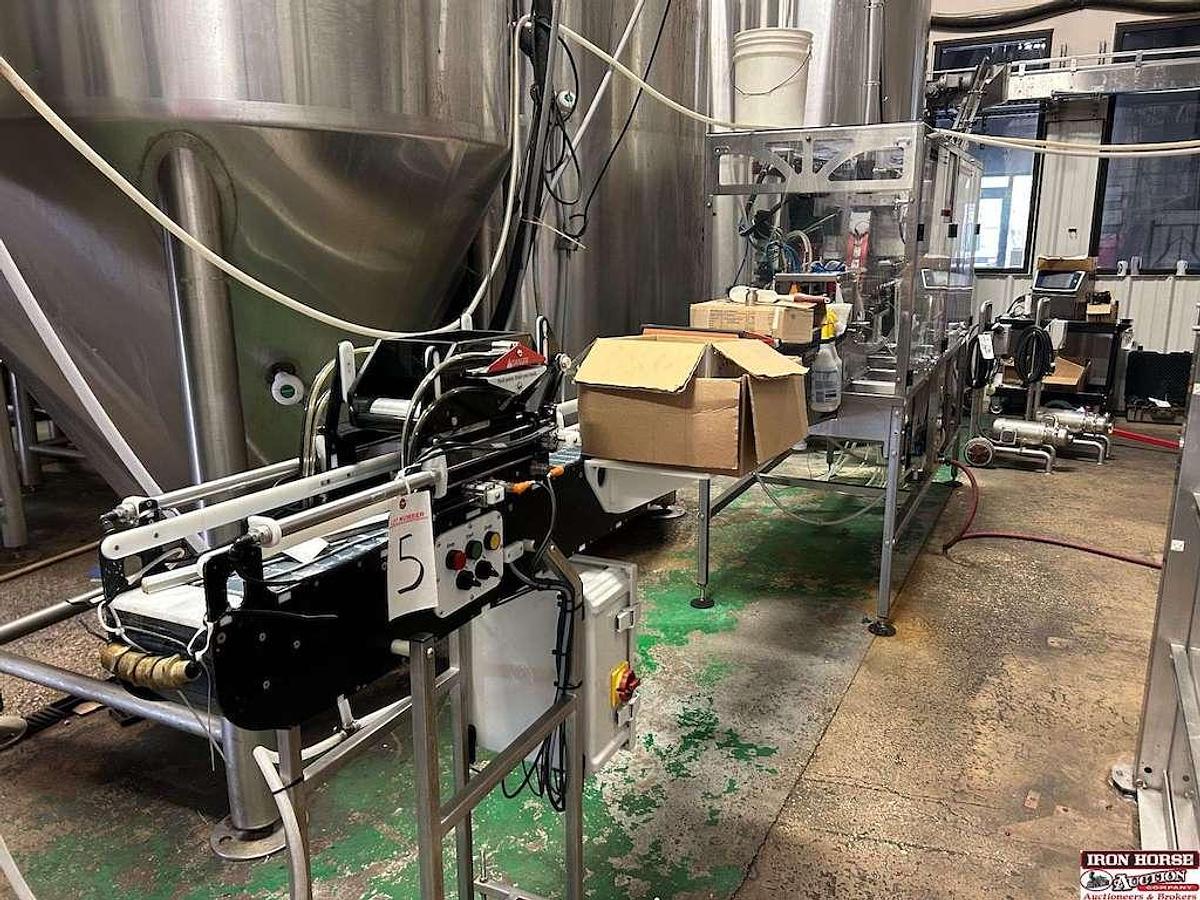 Used Cask ACSV6 Beverage Canning Line with (6) Head Can Fill, Seamer and V3 Depalletizer