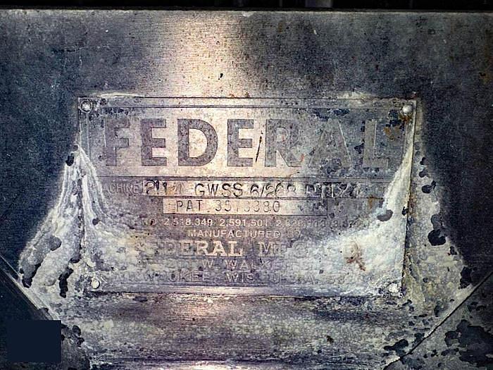 Used Federal 26v Bottle Filler with 8 Head Plastic Screw Capper – Gallon Pitch