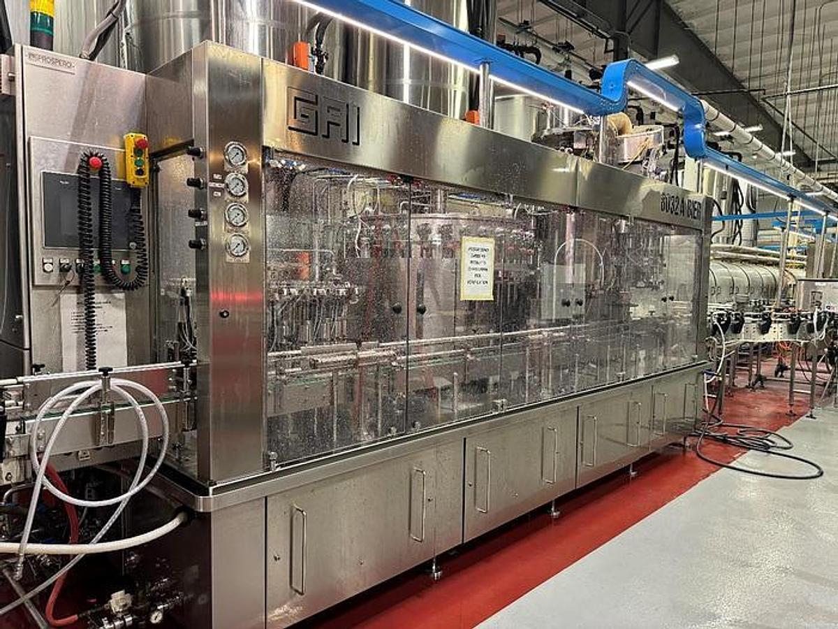 Used GAI 8032A Bier Monobloc Rinser-Filler-Crowner-ROPP Capper