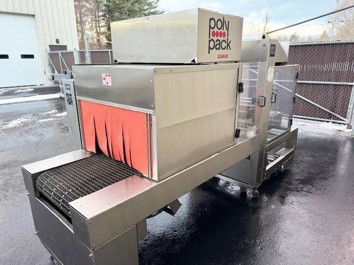 Used Polypack Tray Shrink Wrap Bundler with Heat Tunnel