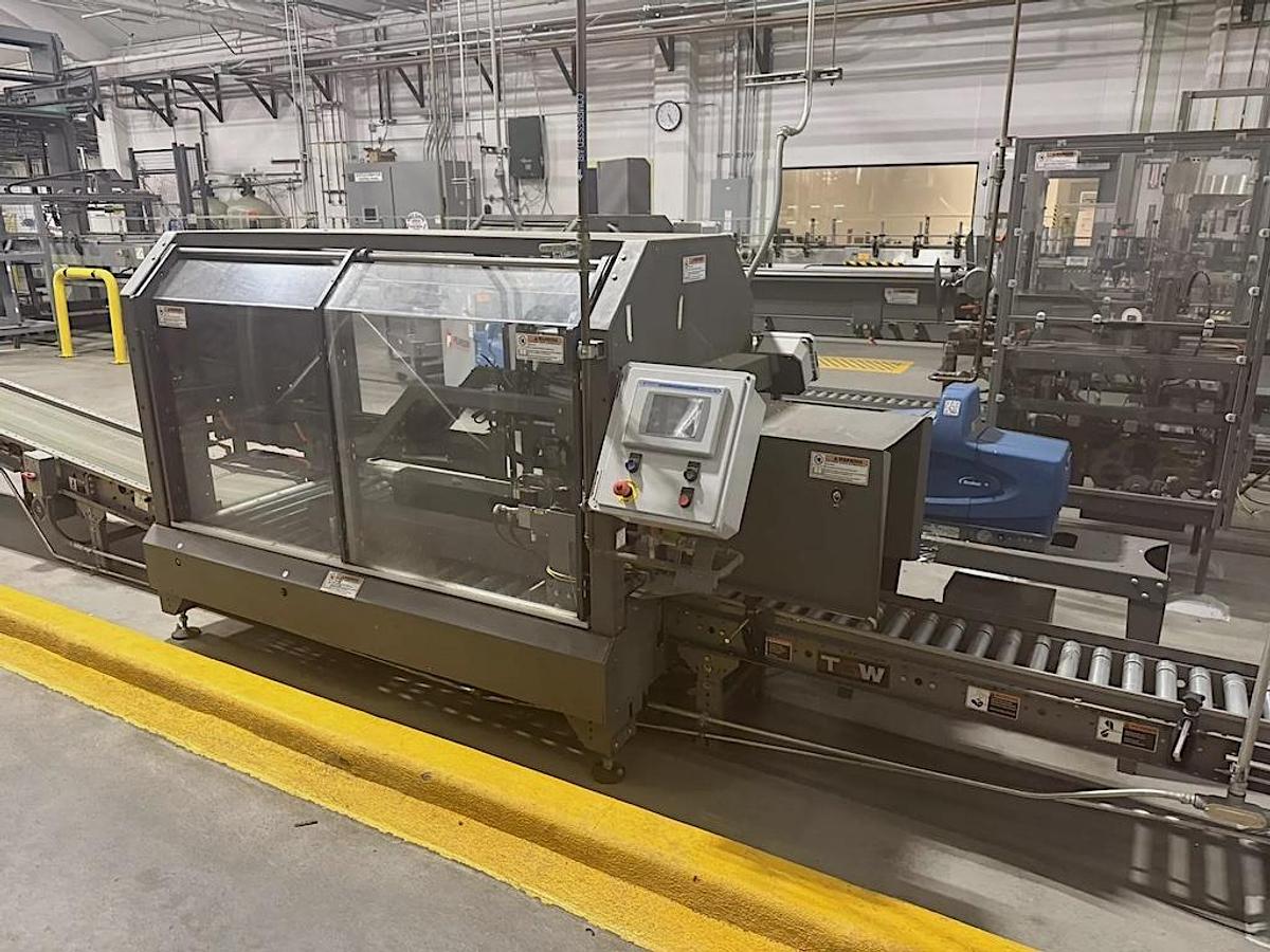 Used Pearson Packaging Case Sealer - Top Gluer model CS25 with Nordson Hot Glue