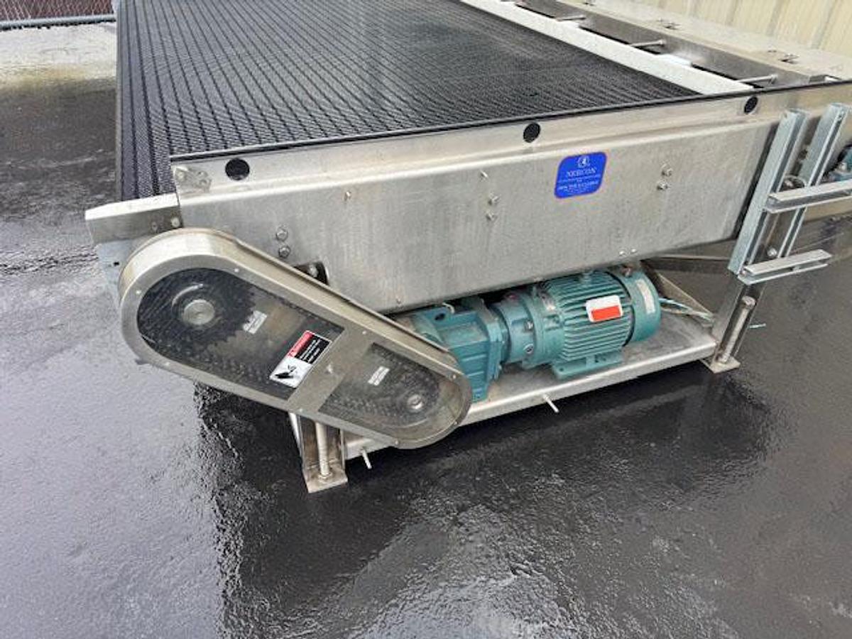 Used NERCON Bi-Directional Accumulation Table, Stainless Steel 9' Wide x 7' Long