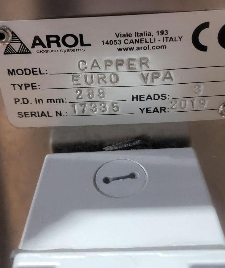 Used AROL 3-Head Rotary ROPP Aluminum Capper