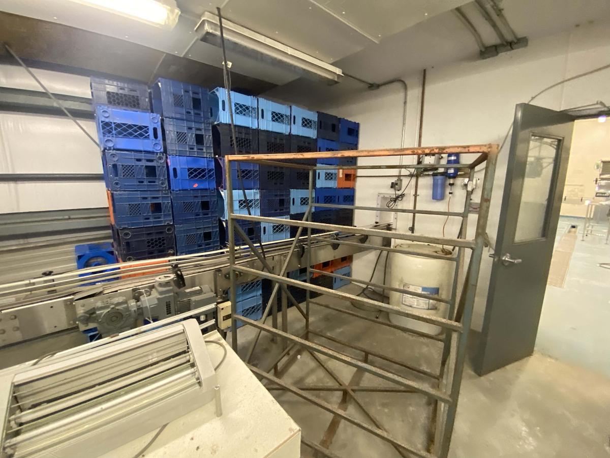 Used Lot – 65 Feet Single File 3.25-Inch Wide Stainless Steel Conveyors with 90° Curves