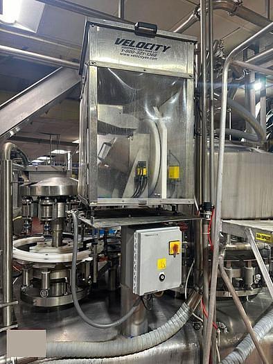 Used Federal 26v Bottle Filler with 8 Head Plastic Screw Capper – Gallon Pitch