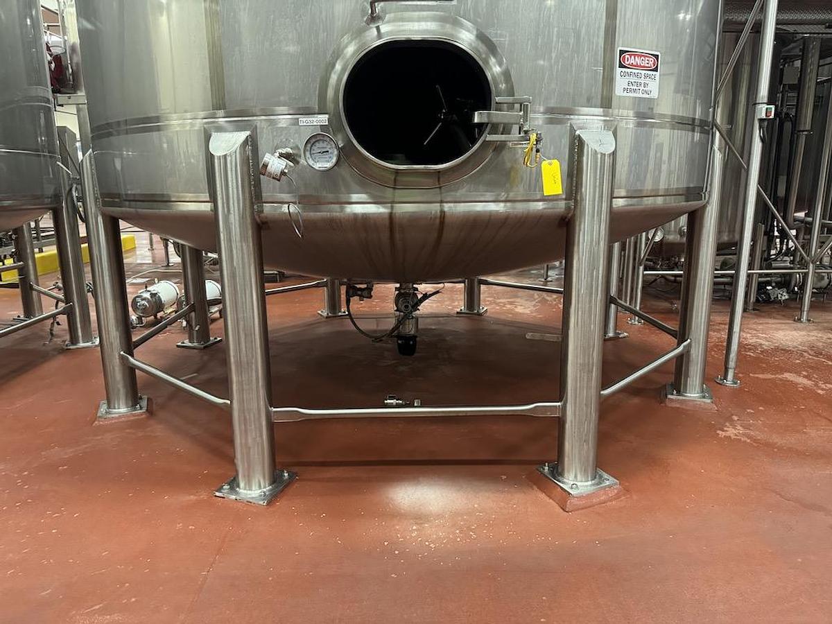 Used Feldmeier 15,000 Gallon Vertical Mix Tanks, 316L Stainless Steel