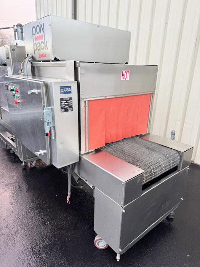 Used Polypack Tray Shrink Wrap Bundler with Heat Tunnel