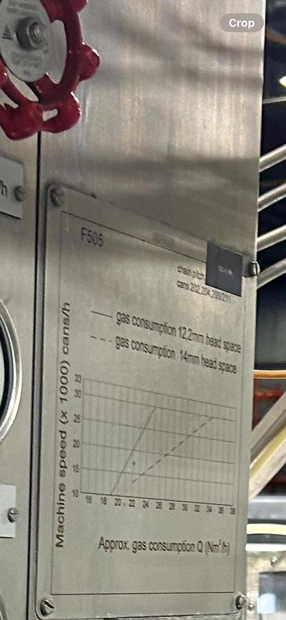 Used used Krones 32 Valve Can Filler / Ferrum 5 Head Seamer, Year 2011