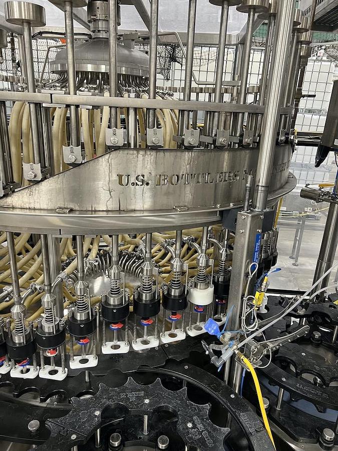 Used US Bottlers 54 Valve Explosion Proof Distilled Spirits Alcohol Beverage Bottling Line