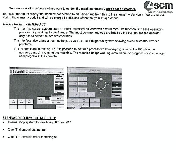 Used Ballestrini Pico MD2 CNC Tenoner and Mortiser Machine