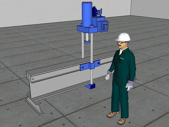 Used 110 Ton Rutil Hydraulic Straightening Press; 2 Axis Traveling Head; Dual Tie Rod Type
